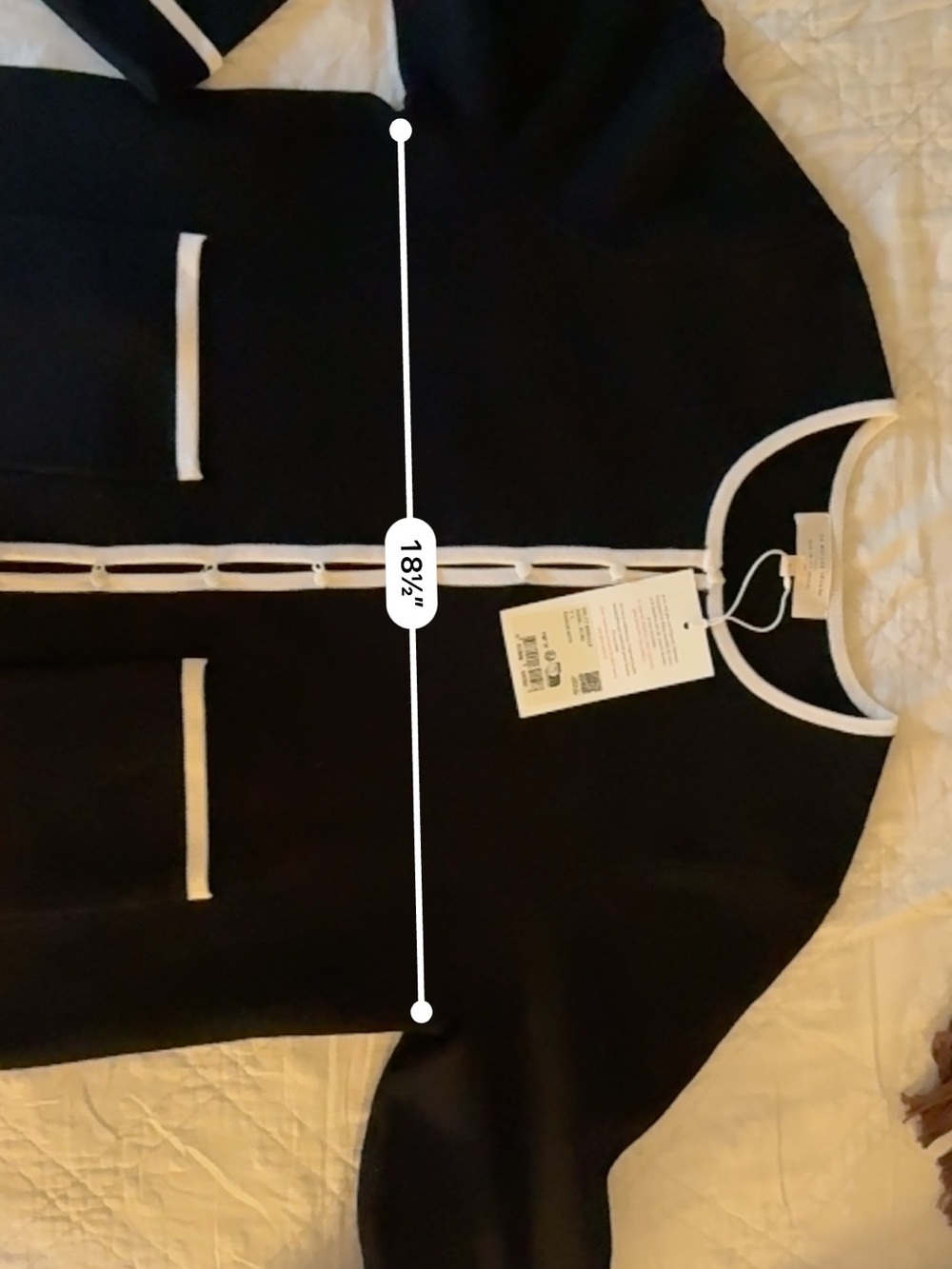 Sezane Brielle Cardigan NWT Large black ecru 100% Wool - Picture 14 of 14